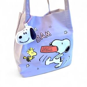 NEW Peanuts Snoopy & Woodstock Purple Shoulder Bag w/ Plush Bag Charm NWT
